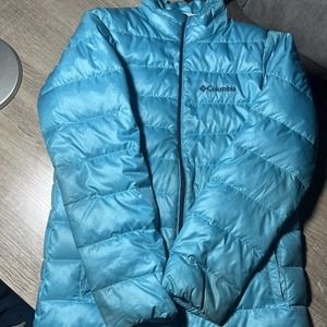 Columbia Women's Puffer Jacket- US Size M, Turquoise, Teal, Light Blue